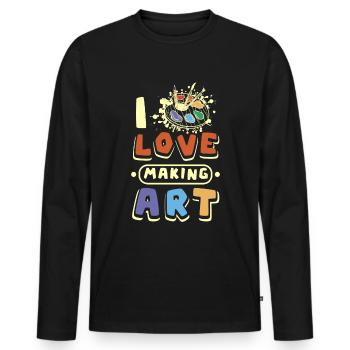 Artist painter I love makeing art - Men's Premium Organic Long Sleeve Shirt - black - Front - Nico (187cm)