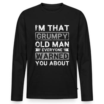 I'm that grumpy old man - Männer Premium Bio Langarmshirt - Schwarz - Vorne - Nico (187cm)