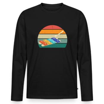 Xylophone Lecteur de Xylophone Lecteur de musique Xylophoniste - T-shirt manches longues Premium bio Homme - noir - Devant - Nico (187cm)