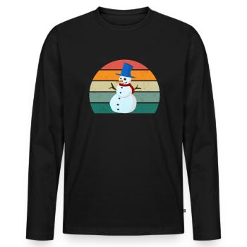 kalt kälte schnee eis schneemann schneeball winter - Männer Premium Bio Langarmshirt - Schwarz - Vorne - Nico (187cm)