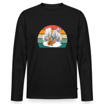 kalt kälte schnee eis schneemann schneeball winter - Männer Premium Bio Langarmshirt - Schwarz - Vorne - Nico (187cm)