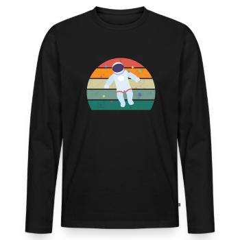 UFO Alien Space All Universe Rocket Space - T-shirt manches longues Premium bio Homme - noir - Devant - Nico (187cm)