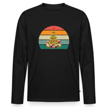 santa claus christmas night silent christmas - Men's Premium Organic Long Sleeve Shirt - black - Front - Nico (187cm)