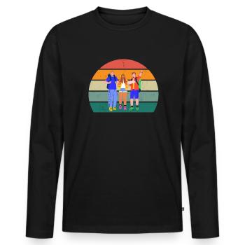 Randonneurs Randonneurs Montagnes Vallée de montagne Vallées Randonnée pédestre - T-shirt manches longues Premium bio Homme - noir - Devant - Nico (187cm)