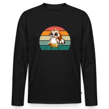 Hikers Hikers Mountains Mountain Valley Valleys Hiking - Men's Premium Organic Long Sleeve Shirt - black - Front - Nico (187cm)