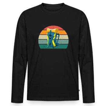 Hikers Hikers Mountains Mountain Valley Valleys Hiking - Men's Premium Organic Long Sleeve Shirt - black - Front - Nico (187cm)