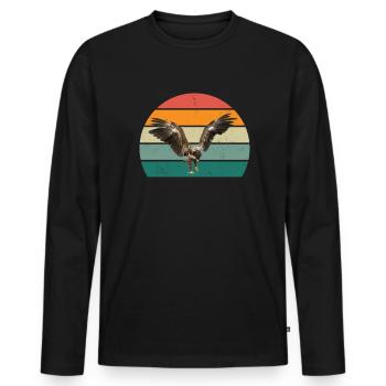 oiseaux vol planeur air plumes plumes vol oiseau - T-shirt manches longues Premium bio Homme - noir - Devant - Nico (187cm)