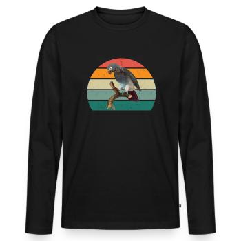 oiseaux vol planeur air plumes plumes vol oiseau - T-shirt manches longues Premium bio Homme - noir - Devant - Nico (187cm)
