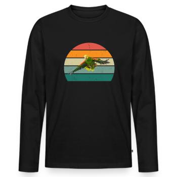 oiseaux vol planeur air plumes plumes vol oiseau - T-shirt manches longues Premium bio Homme - noir - Devant - Nico (187cm)