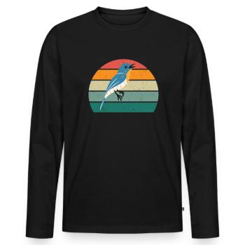oiseaux vol planeur air plumes plumes vol oiseau - T-shirt manches longues Premium bio Homme - noir - Devant - Nico (187cm)