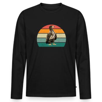oiseaux vol planeur air plumes plumes vol oiseau - T-shirt manches longues Premium bio Homme - noir - Devant - Nico (187cm)