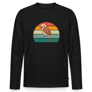 oiseaux vol planeur air plumes plumes vol oiseau - T-shirt manches longues Premium bio Homme - noir - Devant - Nico (187cm)