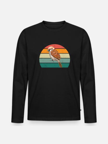 fugle flyver glidende luftfjer fjer flyvefugl - Premium økologisk langærmet T-shirt til mænd - sort