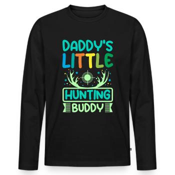 Daddy's little hunting buddy - Männer Premium Bio Langarmshirt - Schwarz - Vorne - Nico (187cm)