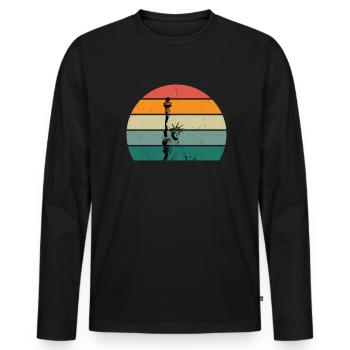États-Unis Américains États-Unis - T-shirt manches longues Premium bio Homme - noir - Devant - Nico (187cm)