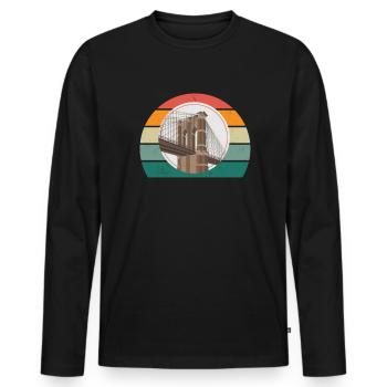 États-Unis Américains États-Unis - T-shirt manches longues Premium bio Homme - noir - Devant - Nico (187cm)