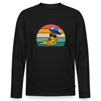Reisen Reisende Reisender Urlaub Urlauberin Ferien - Männer Premium Bio Langarmshirt - Schwarz - Vorne - Nico (187cm)