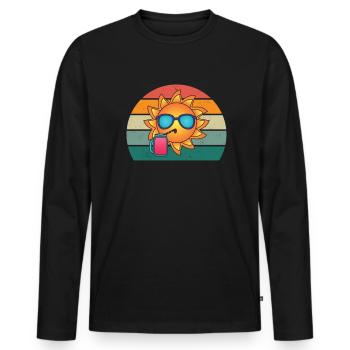Reisen Reisende Reisender Urlaub Urlauberin Ferien - Männer Premium Bio Langarmshirt - Schwarz - Vorne - Nico (187cm)