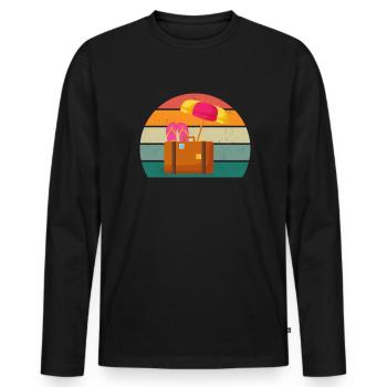 Reisen Reisende Reisender Urlaub Urlauberin Ferien - Männer Premium Bio Langarmshirt - Schwarz - Vorne - Nico (187cm)