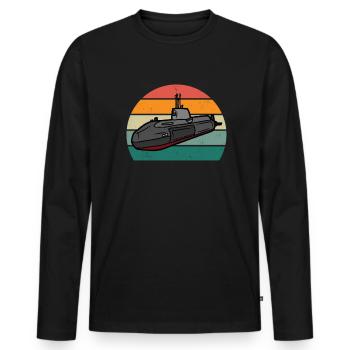 U-Bootfahrer U-Bootfahrerin Unterseeboot U-Boot - Männer Premium Bio Langarmshirt - Schwarz - Vorne - Nico (187cm)