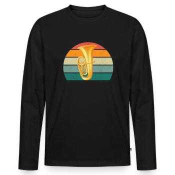 Tuba player Tuba player Brass instrument Tuba - Men's Premium Organic Long Sleeve Shirt - black - Front - Nico (187cm)