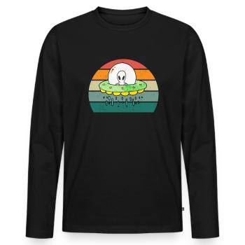 aliens alien space space flying UFOs UFO - Men's Premium Organic Long Sleeve Shirt - black - Front - Nico (187cm)