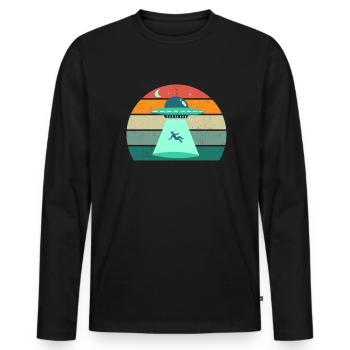 aliens alien space space flying UFOs UFO - Men's Premium Organic Long Sleeve Shirt - black - Front - Nico (187cm)