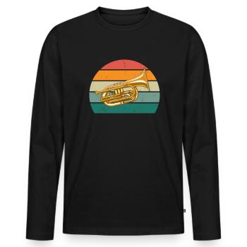 Tuba player Tuba player Brass instrument Tuba - Men's Premium Organic Long Sleeve Shirt - black - Front - Nico (187cm)