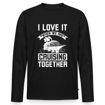 Family Couple Cruising Together - Men's Premium Organic Long Sleeve Shirt - black - Front - Nico (187cm)