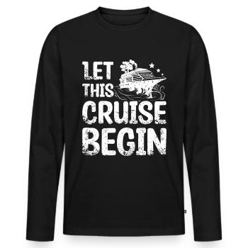 Family Couple let this cruise begin - Men's Premium Organic Long Sleeve Shirt - black - Front - Nico (187cm)