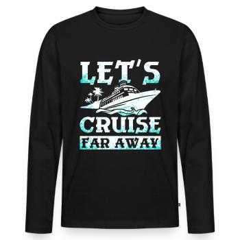 Let's cruise far away - Men's Premium Organic Long Sleeve Shirt - black - Front - Nico (187cm)