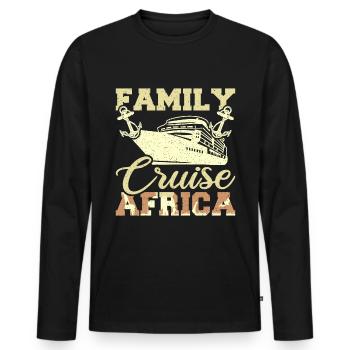 Family Couple Cruising Africa - Men's Premium Organic Long Sleeve Shirt - black - Front - Nico (187cm)