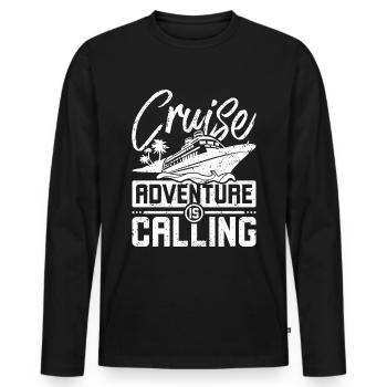 Cruise adventure is calling - Men's Premium Organic Long Sleeve Shirt - black - Front - Nico (187cm)