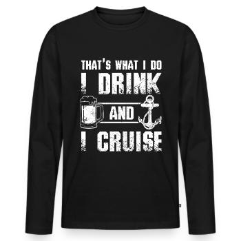 Beer and Cruise - Men's Premium Organic Long Sleeve Shirt - black - Front - Nico (187cm)