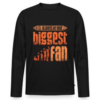 Je serai ton plus grand fan de basket-ball - T-shirt manches longues Premium bio Homme - noir - Devant - Nico (187cm)