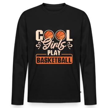 Les filles cool jouent au basketball - T-shirt manches longues Premium bio Homme - noir - Devant - Nico (187cm)