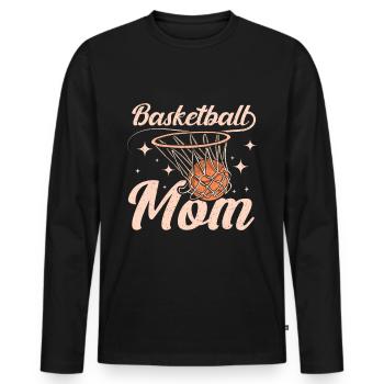 Basketball Maman Maman Maman - T-shirt manches longues Premium bio Homme - noir - Devant - Nico (187cm)