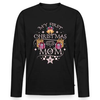 First christmas as a mom - Männer Premium Bio Langarmshirt - Schwarz - Vorne - Nico (187cm)