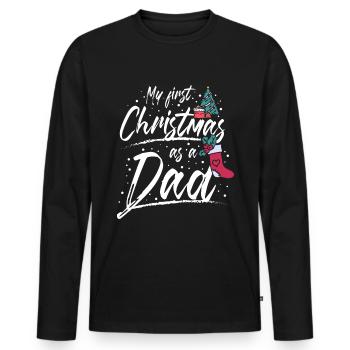 First christmas as a dad - Männer Premium Bio Langarmshirt - Schwarz - Vorne - Nico (187cm)