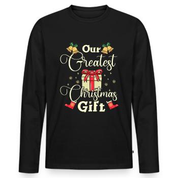 pregnancy our greatest christmas gift - Men's Premium Organic Long Sleeve Shirt - black - Front - Nico (187cm)