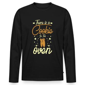 pregnancy there is a cookie in this oven christmas - Men's Premium Organic Long Sleeve Shirt - black - Front - Nico (187cm)