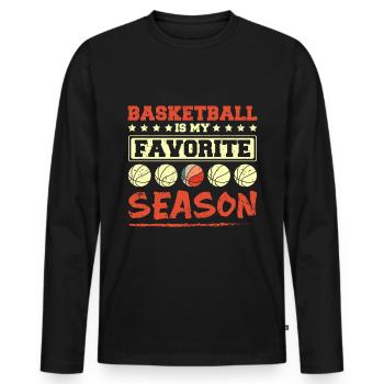 Basketball is my favorite season - Men's Premium Organic Long Sleeve Shirt - black - Front - Nico (187cm)