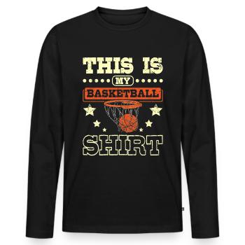 Ceci est mon basketball - T-shirt manches longues Premium bio Homme - noir - Devant - Nico (187cm)