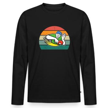 Table tennis player Table tennis net spin serve - Men's Premium Organic Long Sleeve Shirt - black - Front - Nico (187cm)