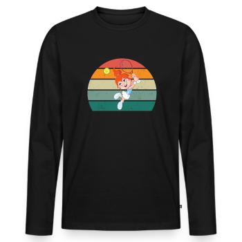 joueur de tennis joueur de tennis club de tennis - T-shirt manches longues Premium bio Homme - noir - Devant - Nico (187cm)