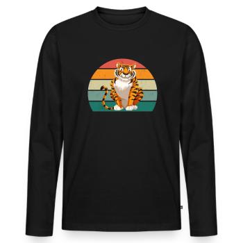 amurtiger tigerkäfig großkatze katze asien tiger - Männer Premium Bio Langarmshirt - Schwarz - Vorne - Nico (187cm)