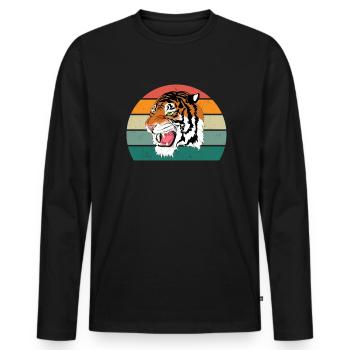 amurtiger tigerkäfig großkatze katze asien tiger - Männer Premium Bio Langarmshirt - Schwarz - Vorne - Nico (187cm)