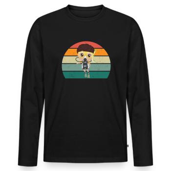 Plongeur Plongée Plongée Oxygène Plongée - T-shirt manches longues Premium bio Homme - noir - Devant - Nico (187cm)