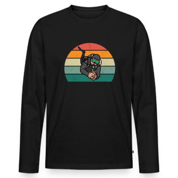 Plongeur Plongée Plongée Oxygène Plongée - T-shirt manches longues Premium bio Homme - noir - Devant - Nico (187cm)