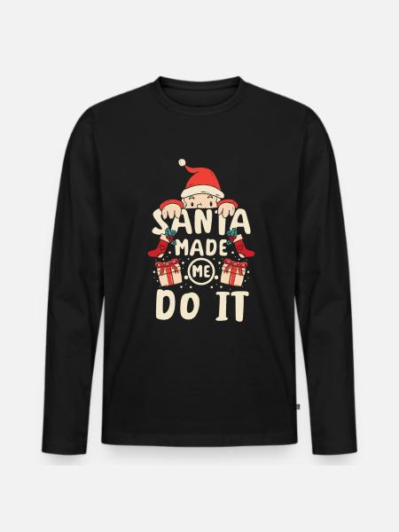 Santa is watching you - Men's Premium Organic Long Sleeve Shirt - black